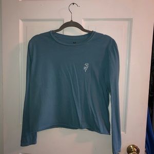 blue graphic long sleeve